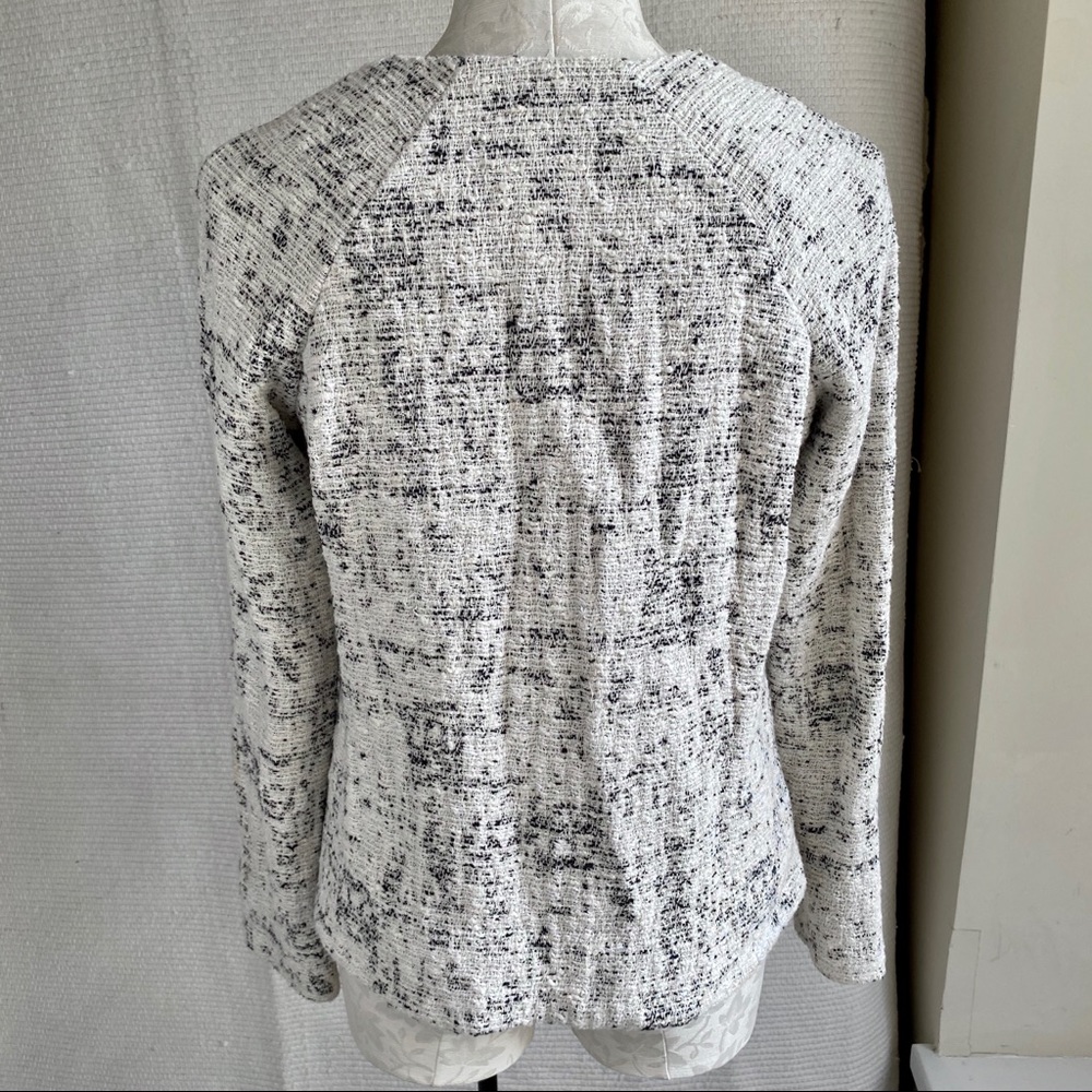 10 Crosby Derek Lam S Blazer High Low Cropped Tweed Jacket Cream Winter White - Picture 4 of 8